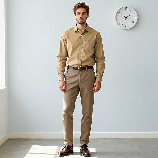 Stylish Young Man in Minimalist Room