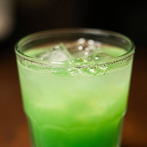 Vintage Lime-Green Cocktail Macro Photo