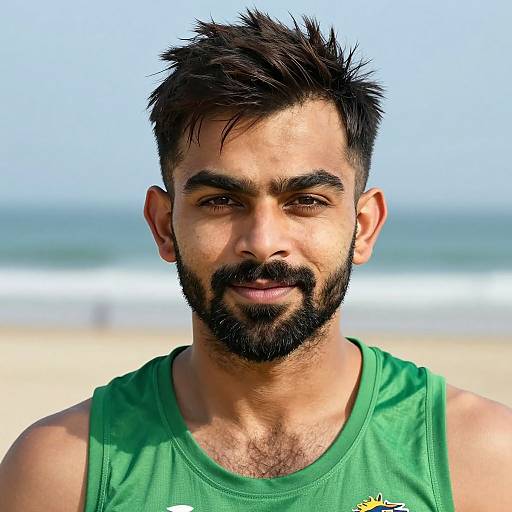 Ultra-Realistic Virat Kohli Beach Portrait