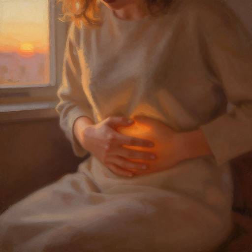 Cozy Indoor Bloating Comfort Scene