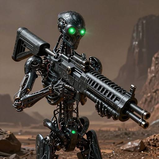 Biomechanical Obsidian Skeleton Rifle