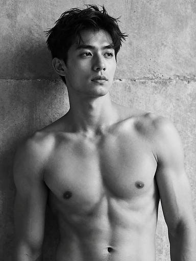 Shirtless Male Fitness Model Portrait