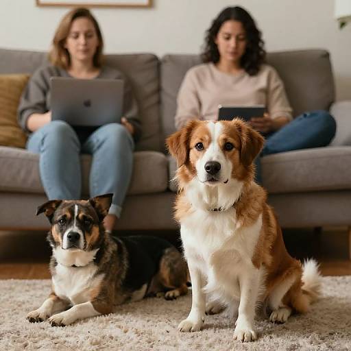 Dog and Owner Relaxing Together