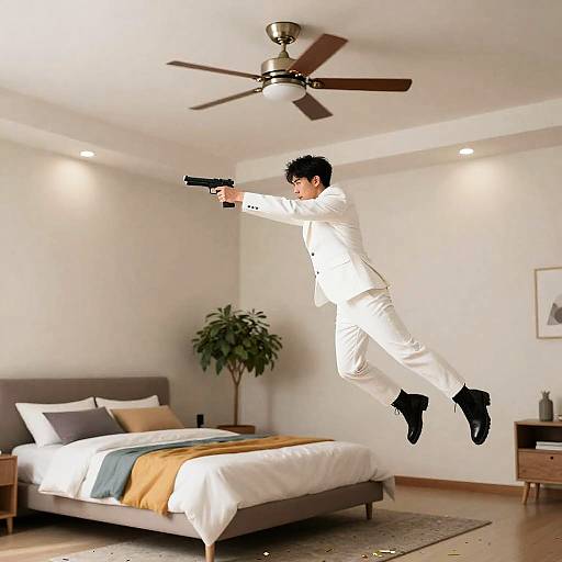 Daring Flight in a Stylish Living Room