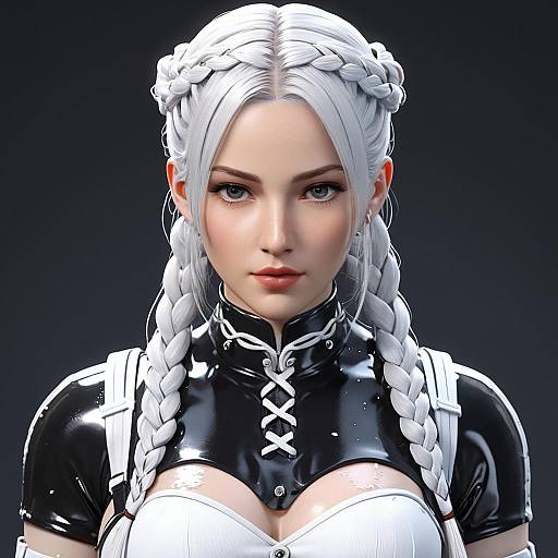 White-Haired Girl in Slime Tentacles