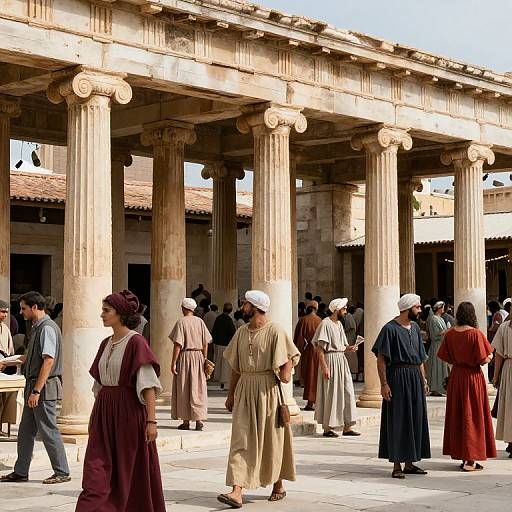 Ancient Ionian Greek Marketplace Scene