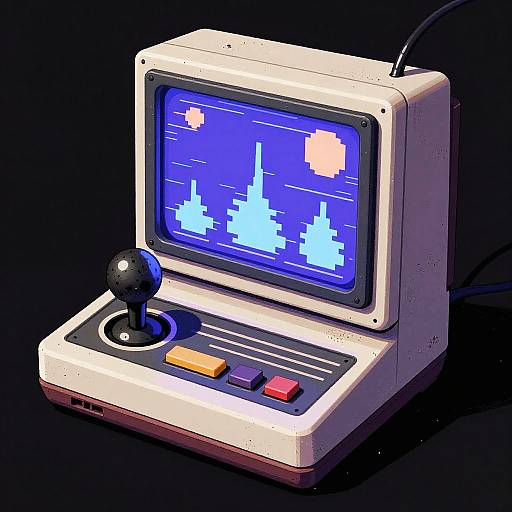 Glitching Retro Game Console Illustration