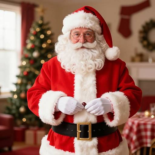 Cozy Santa Claus in Festive Room