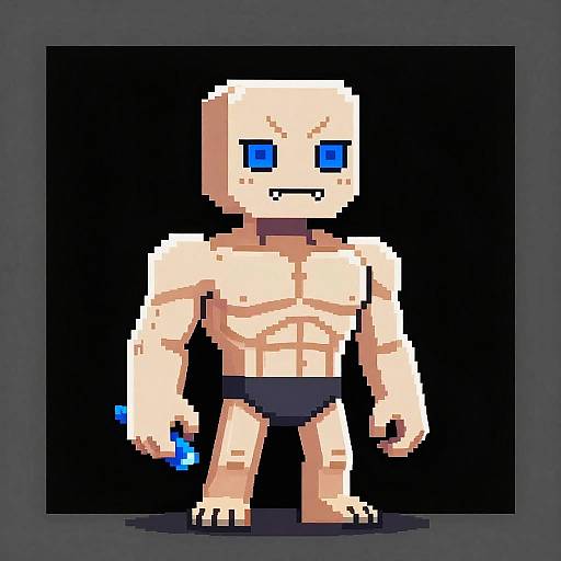Pixel Art Muscular Cartoon Alien
