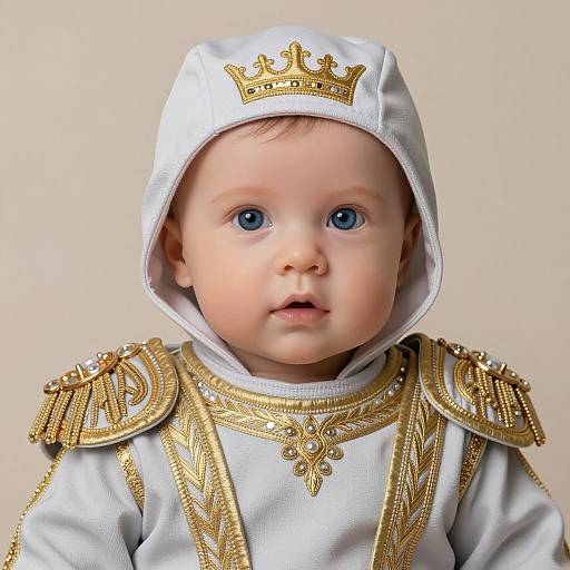 Photorealistic Infant Thanos Costume Portrait