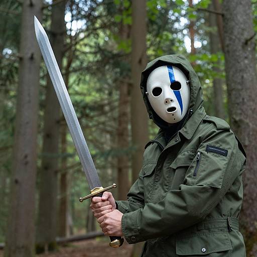 Mysterious Warrior in Enigmatic Forest