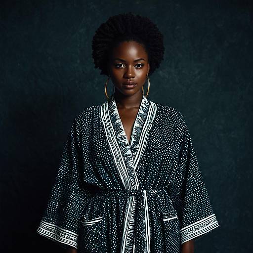 Modern African Woman in Patterned Robe