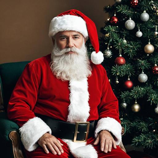 Realistic Santa Suit Portrait of a Boy