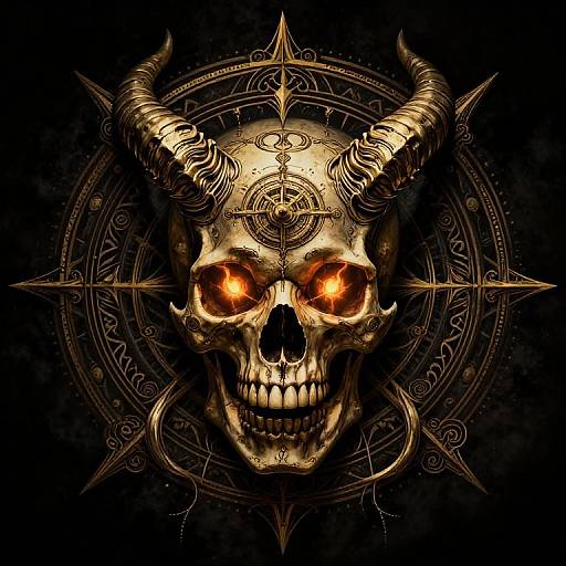 Golden Skull with Mandala Patterns