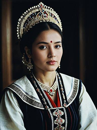 Woman in Traditional Regal Dress