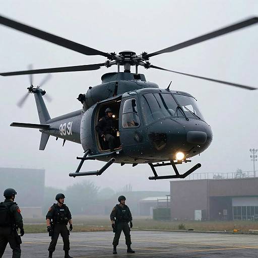 1980s SWAT Helicopter Action Scene
