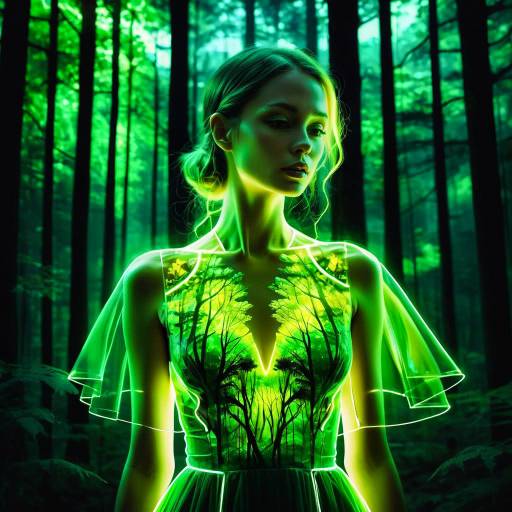 Surreal Neon Double Exposure Portrait