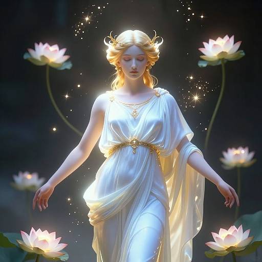 Celestial Aphrodite with Lotus Glow