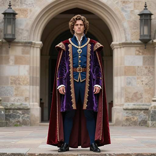 Handsome Man in Elaborate Royal Costume