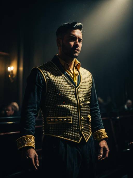 Man in Ornate Costume Vest Portrait
