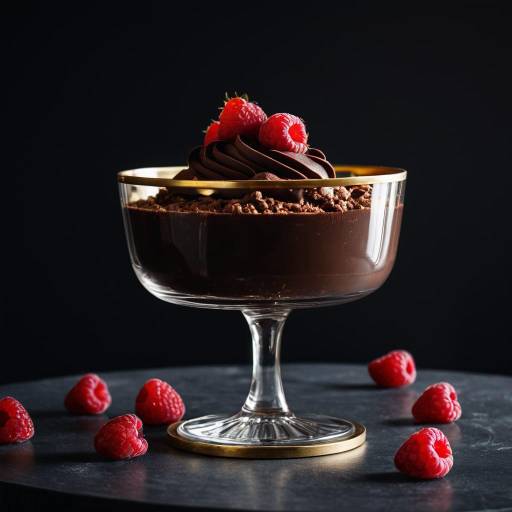 Chocolate Mousse Dessert with Raspberries