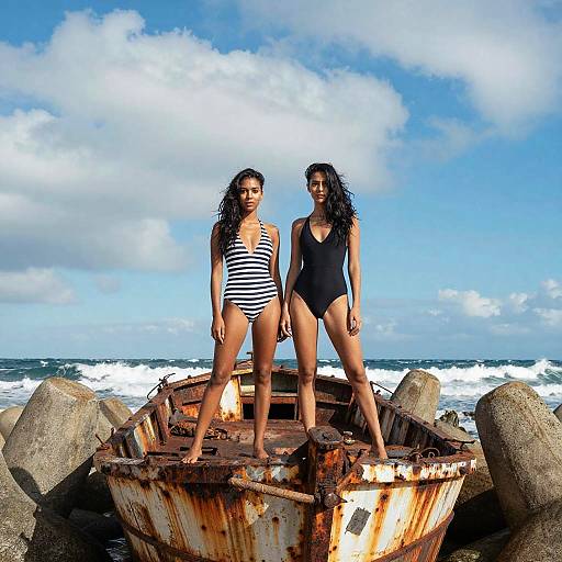 Surreal Seaside Portrait of Two Women