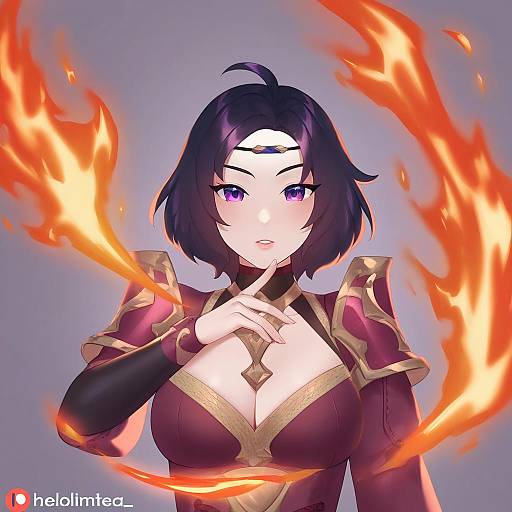 Illustration of Morgan (female) (fire emblem), fire emblem in the style of Helloimtea