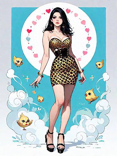 Stylish Woman in Leopard Print Dress