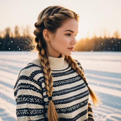 Nordic Braid in Winter Fashion Editorial Nordic Braid in Winter Fashion Editorial