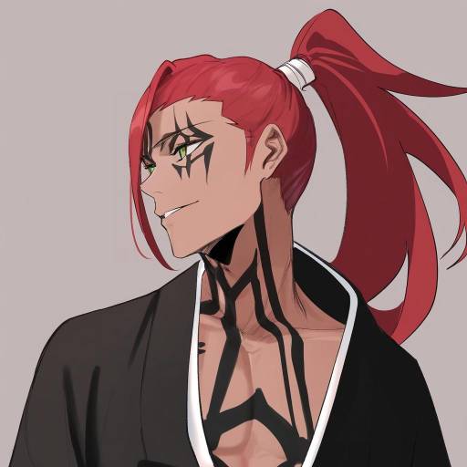 Illustration of Abarai renji, bleach in the style of Nonbire