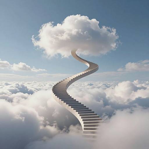 Ethereal Serpentine Staircase Journey