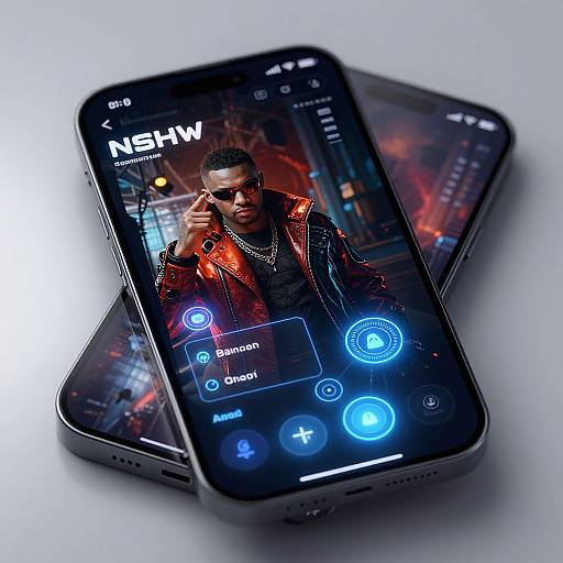 Cyberpunk AI NSFW Art App Interface