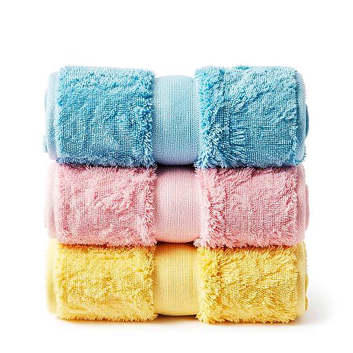 Stacked Colorful Rolled Towels