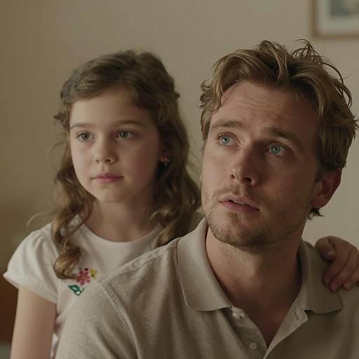 A Caring Man with a Young Girl