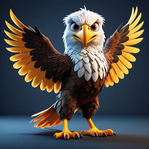 3D Cartoon Eagle Mascot Character
