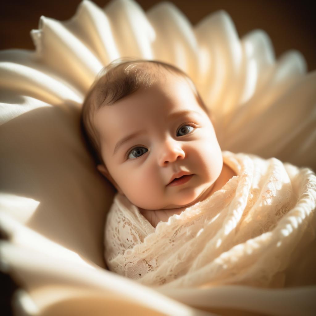 Vintage Newborn Portrait in Soft Light