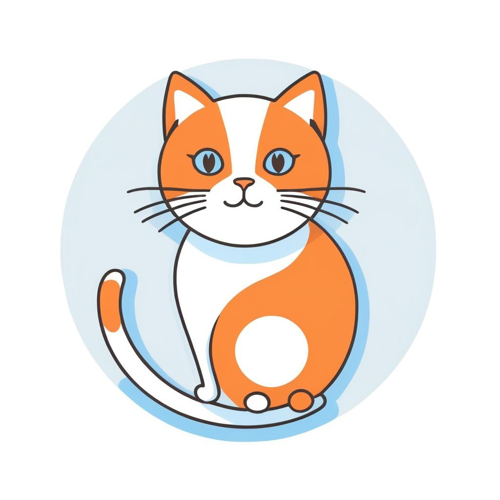 Minimalistic Doodle Icon of a Cat