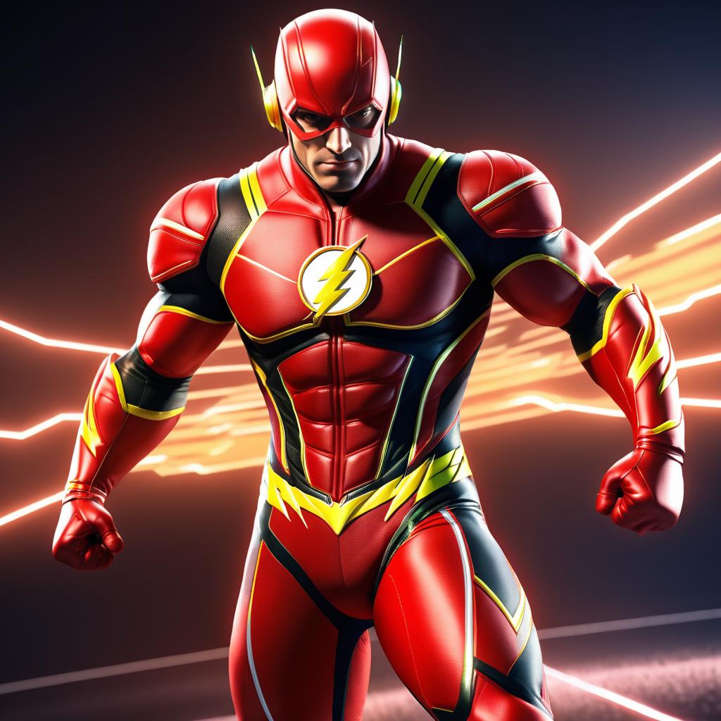 Muscular Flash Render in Racing Suit