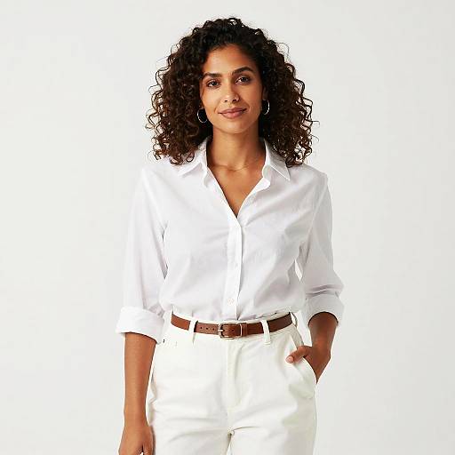 Confident Woman in White Outfit