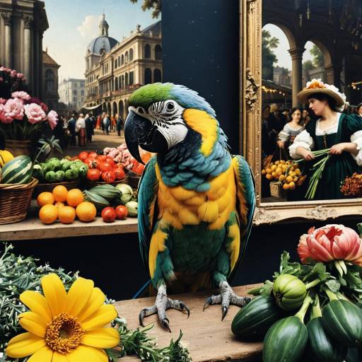 Parrot Gardener in Baroque Flower Market