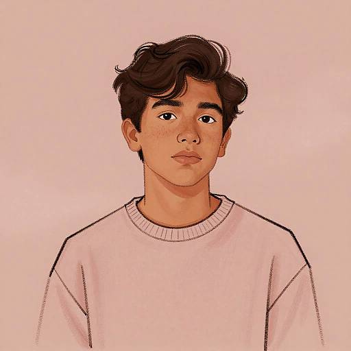 Digital Pastel Portrait of Teen Boy