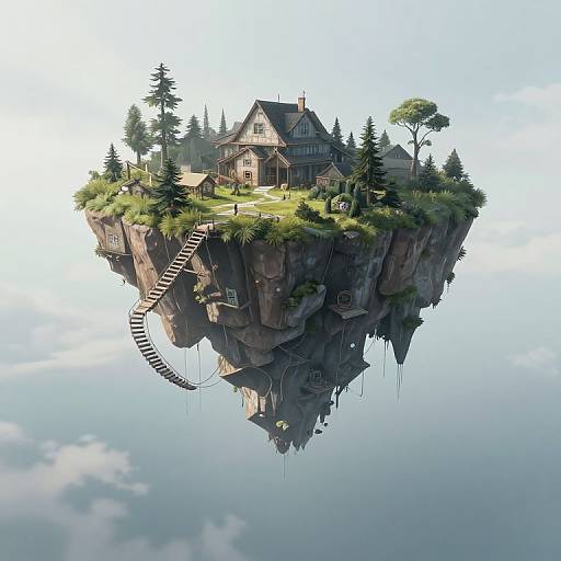 Reverse Gravity Floating Islands