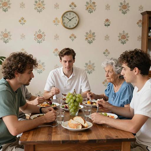 Family Dinner Gathering at a Table