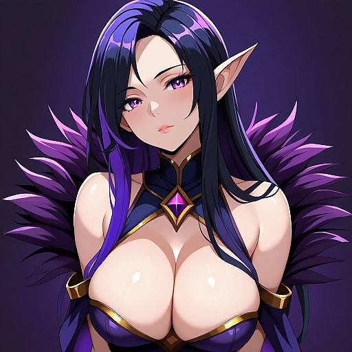 Illustration of Morgana (league of legends), league of legends in the style of Lainart