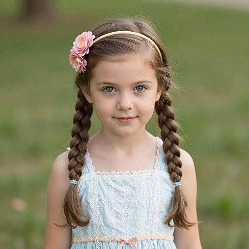 Sweet Kansas Girl with Twin Braids