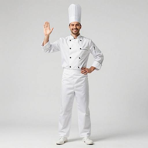 Smiling Male Chef Against White Background