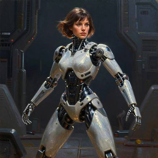 Cybernetic Marine in Oil Painting