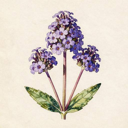 Vintage Verbena Botanical Illustration