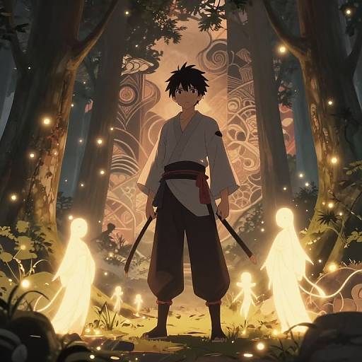 Oshino in Mystical Twilight Forest