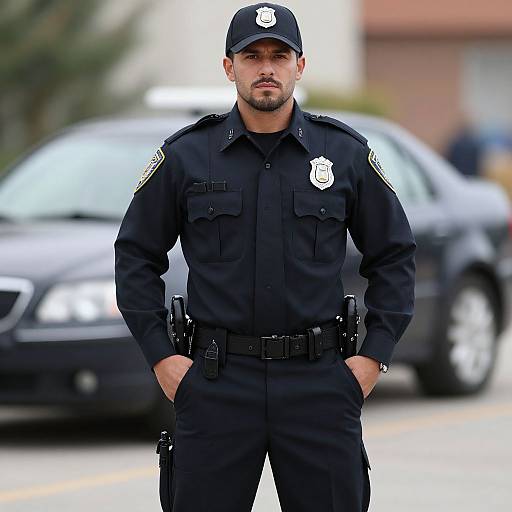 Realistic Male Police Officer Portrait